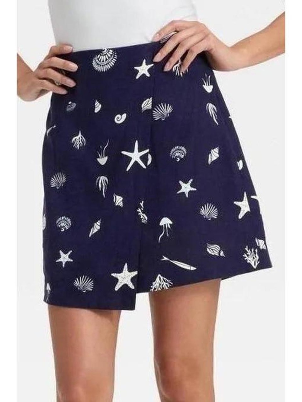 a new day Navy Starfish Print Women's Skort